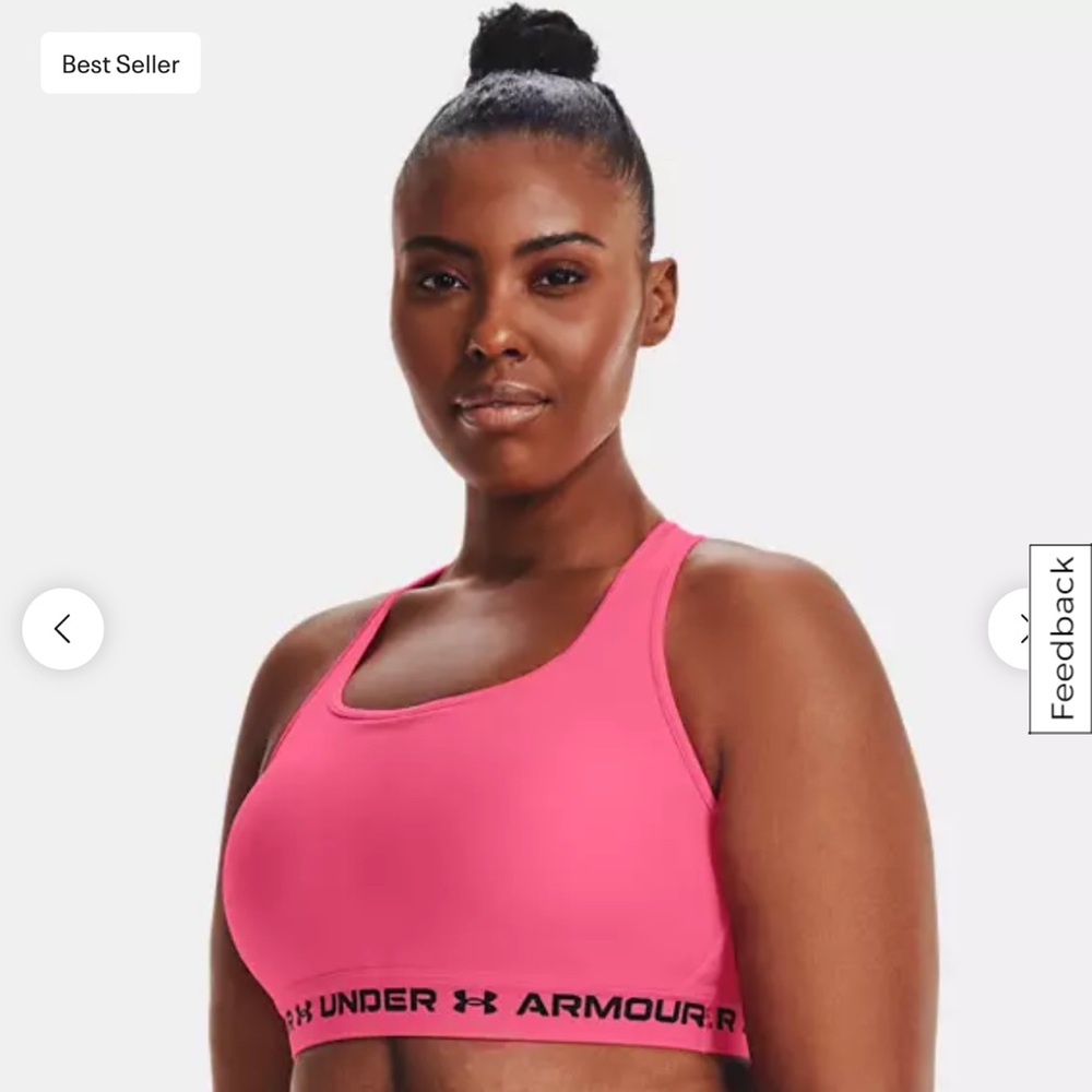 Under Armour Women’s Armour Mid-Crossback Sports Bra, Pink, Size 3X - NWT!